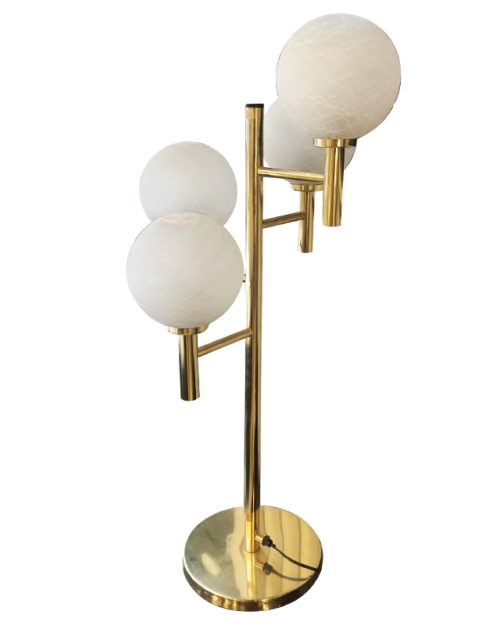 lampe dorée boules opaline italien design vintage luminaire boutique brocante en ligne be vinsign