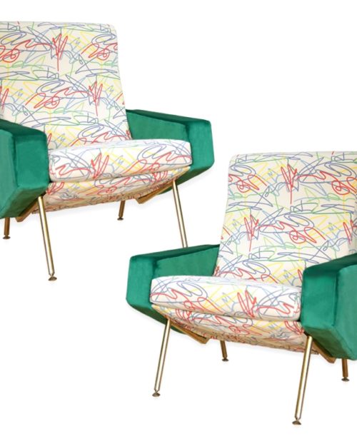fauteuils troïka guariche airbone velours vert design nathalie