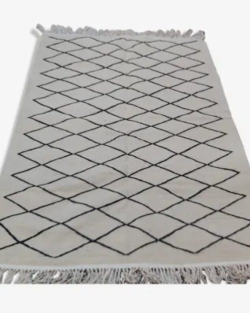 tapis blanc et noir berbère tapis ethniques artisanaux gris kilim berbères mergoum boutique suisse genève