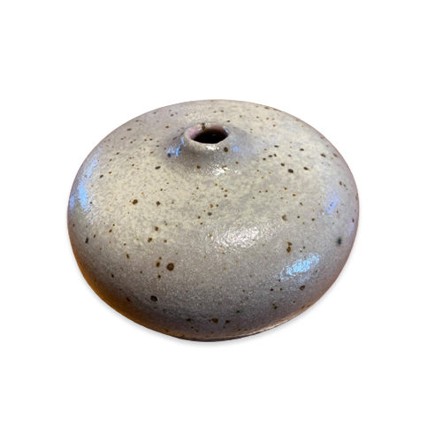 Petit vase céramique en grès de forme ovoïde grise datant des années 70 minimalisme geneve suisse be vinsign