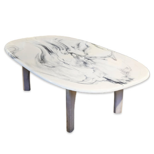 Grande table basse en marbre synthétique