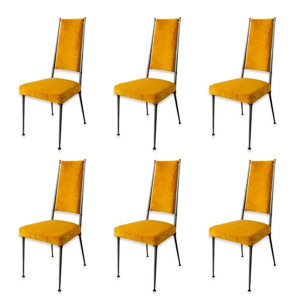 Lot de six chaises années 50