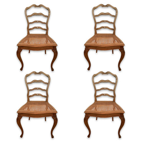 Lot de 4 chaises Louis XV