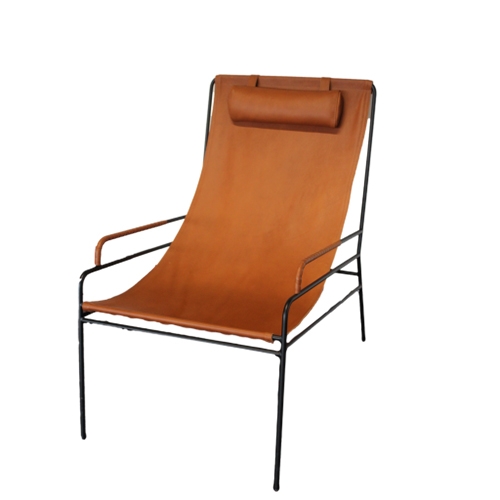fauteuil en cuir orange AM PM