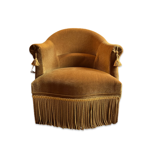 fauteuil crapaud doré vintchy la brocante en ligne vintage et design en suisse geneve