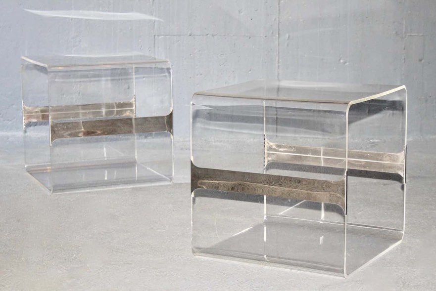 Paire de cubes en plexiglas vintchy la brocante en ligne vintage et design en suisse geneve